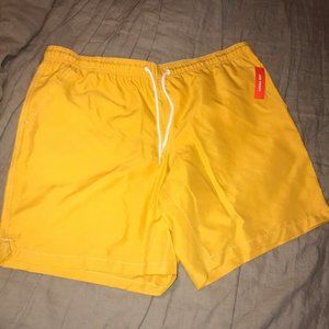 NWT Joe Fresh Active Men's XL Yellow Swim Trunks Board Shorts Mesh Lining